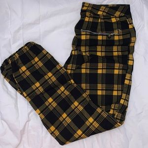 yellow plaid pants